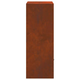 Parcel Drop Box Rusty 41 x 38 x 103 cm Weathering Steel - Close-Up Angle