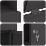 Parcel Drop Box with Storage Black 47.5 x 38 x 59 cm Steel - Low Angle