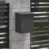 Parcel Drop Box with Storage Black 47.5 x 38 x 59 cm Steel - Side View