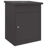 Parcel Drop Box with Storage Black 47.5 x 38 x 59 cm Steel - Front View