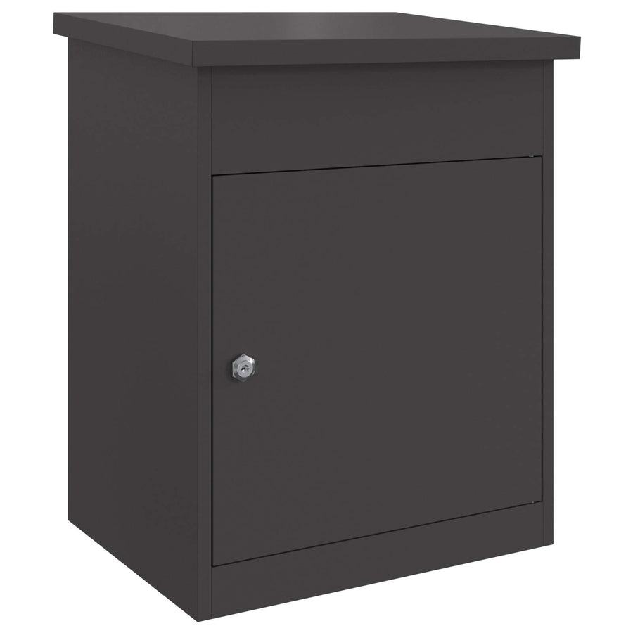 Parcel Drop Box with Storage Black 47.5 x 38 x 59 cm Steel