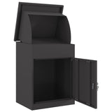 Parcel Drop Box with Storage Black 47.5 x 38 x 59 cm Steel - Top-Down View