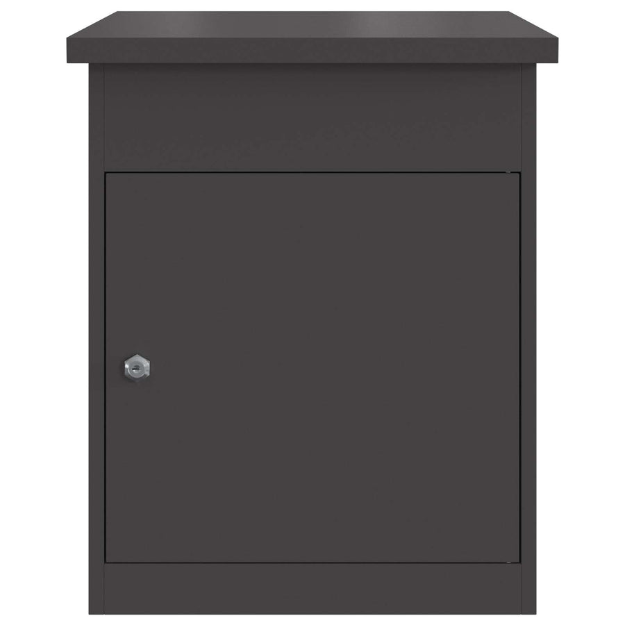 Parcel Drop Box with Storage Black 47.5 x 38 x 59 cm Steel