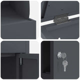 Parcel Drop Box with Storage Anthracite 47.5 x 38 x 59 cm Steel - Low Angle
