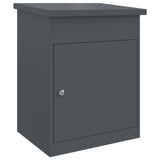 Parcel Drop Box with Storage Anthracite 47.5 x 38 x 59 cm Steel - Front View