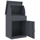 Parcel Drop Box with Storage Anthracite 47.5 x 38 x 59 cm Steel - Top-Down View