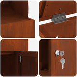Parcel Drop Box Rusty 47.5 x 38 x 59 cm Weathering Steel - Extra Image