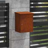Parcel Drop Box Rusty 47.5 x 38 x 59 cm Weathering Steel - Side View