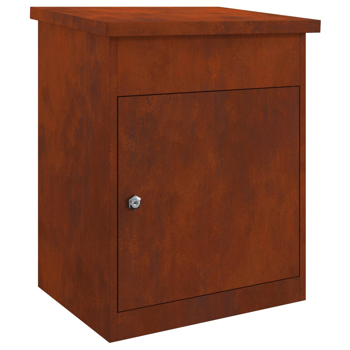 Parcel Drop Box Rusty 47.5 x 38 x 59 cm Weathering Steel