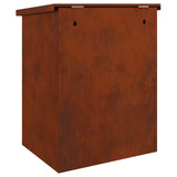 Parcel Drop Box Rusty 47.5 x 38 x 59 cm Weathering Steel - Low Angle