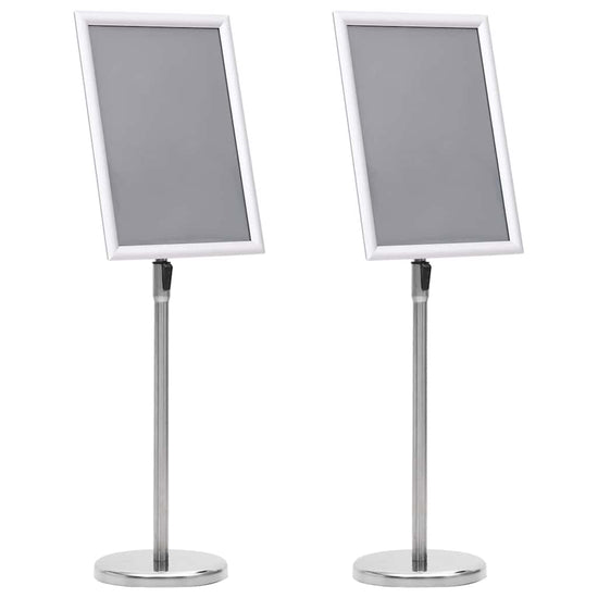 Poster Stands 2 pcs Silver 45 x 32.7 x 108 cm Aluminium