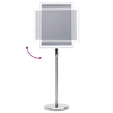 Poster Stands 2 pcs Silver 45 x 33 x 88 cm Aluminium alloy - Side View