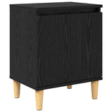 Bedside Cabinet Black oak 40 x 30 x 50 cm Engineered wood - Front View