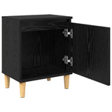 Bedside Cabinet Black Oak 40 x 30 x 50 cm Engineered Wood - 45-Degree Angle