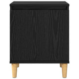 Bedside Cabinet Black Oak 40 x 30 x 50 cm Engineered Wood - Rear View