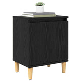 Bedside Cabinet Black oak 40 x 30 x 50 cm Engineered wood - Side View