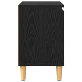 Bedside Cabinet Black oak 40 x 30 x 50 cm Engineered wood - Close-Up Angle