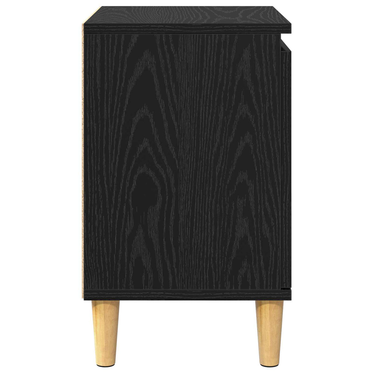Bedside Cabinet Black Oak 40 x 30 x 50 cm Engineered Wood