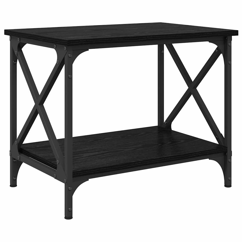 Side Table Black Engineered Wood