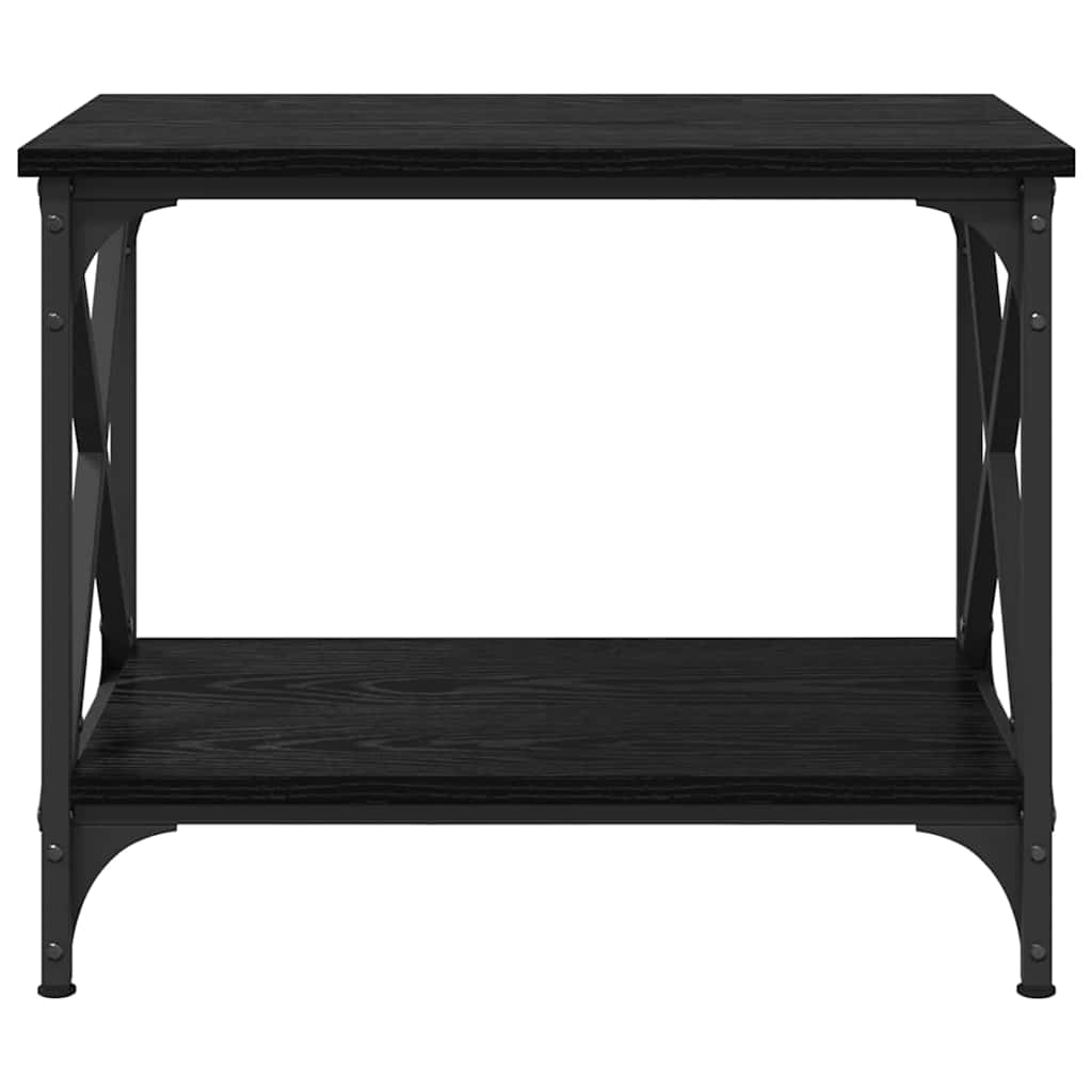Side Table Black Engineered Wood