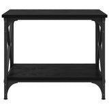 Side Table Black Engineered Wood - 45-Degree Angle