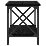 Side Table Black Engineered Wood - Rear View