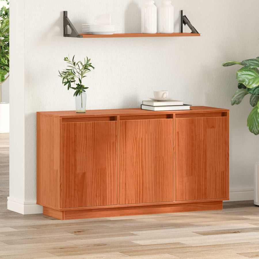 Sideboard Brown Oak 111 x 34 x 60 cm Solid Pine Wood