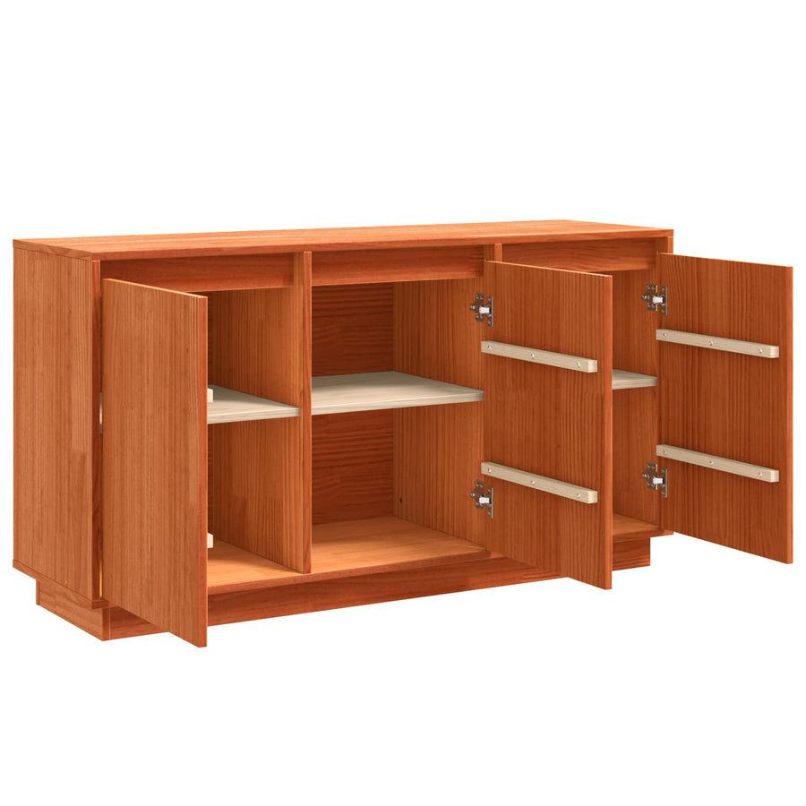 Sideboard Brown Oak 111 x 34 x 60 cm Solid Pine Wood