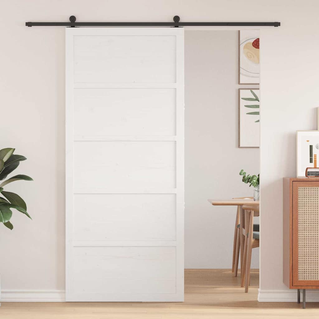 Barn Door White 90 x 208 cm Solid Pine wood