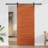 Barn Door Wax brown 90 x 208 cm Solid Pine wood - Side View