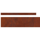 Lawn Edging Rusty 450 x 0.05 x 10 cm Weathering Steel - Close-Up Angle