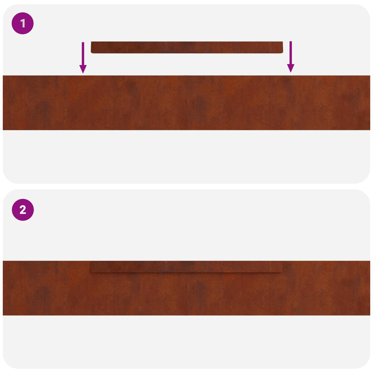 Lawn Edging 4 pcs 450 x 0.05 x 10 cm Weathering Steel Rusty
