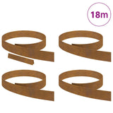 Garden Lawn Edging 4 pcs Rusty 450 x 10 cm Steel - Side View