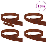 Lawn Edging 4 pcs 450 x 0.05 x 10 cm Weathering Steel Rusty