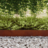 Lawn Edging Rusty 450 x 0.05 x 15 cm Weathering Steel - 45-Degree Angle
