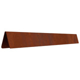 Lawn Edging Rusty 450 x 0.05 x 15 cm Weathering Steel - Rear View