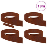 Lawn Edging Rusty 450 x 0.05 x 15 cm Weathering Steel - Side View