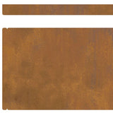 Lawn Edging 4 pcs Rusty 450 x 0.05 x 15 cm Weathering Steel - Extra Image