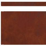 Lawn Edging 4 pcs Rusty 450 x 0.05 x 15 cm Weathering Steel - Extra Image