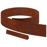 Lawn Edging 4 pcs Rusty 450 x 0.05 x 15 cm Weathering Steel - Front View