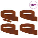Lawn Edging 4 pcs 450 x 15 cm Weathering Steel Rusty