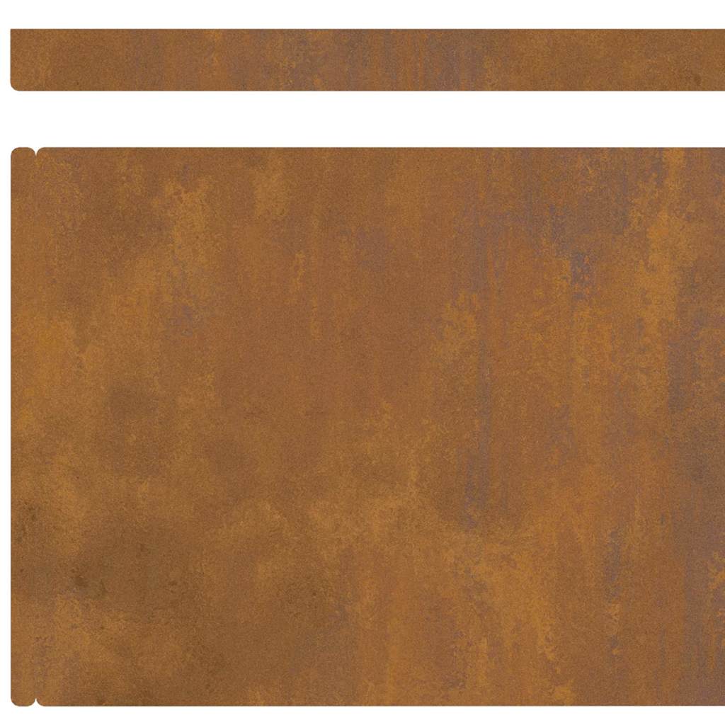 Lawn Edging 4 pcs Rusty 450 x 0.05 x 15 cm Weathering Steel