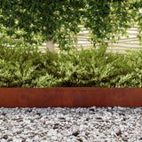 Lawn Edging 4 pcs Rusty 450 x 0.05 x 20 cm Weathering Steel