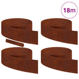 Lawn Edging 4 pcs Rusty 450 x 0.05 x 20 cm Weathering Steel