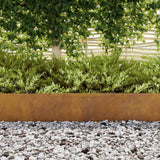 Lawn Edging Rusty 450 x 0.05 x 15 cm Weathering Steel - 45-Degree Angle