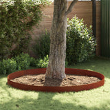 Lawn Edging 4 pcs Rusty 450 x 0.05 x 25 cm Weathering Steel