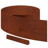 Lawn Edging 4 pcs Rusty 450 x 0.05 x 25 cm Weathering Steel - Front View