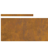 Lawn Edging 4 pcs Rusty 450 x 0.05 x 15 cm Weathering Steel - Close-Up Angle