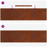 Lawn Edging 4 pcs Rusty 450 x 0.05 x 25 cm Weathering Steel - Extra Image