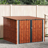 Bike Shed 3 pcs Brown 216 x 207 x 158 cm Metal
